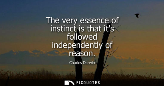 Small: The very essence of instinct is that its followed independently of reason