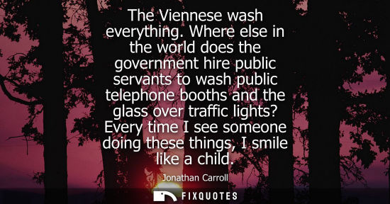 Small: The Viennese wash everything. Where else in the world does the government hire public servants to wash public 