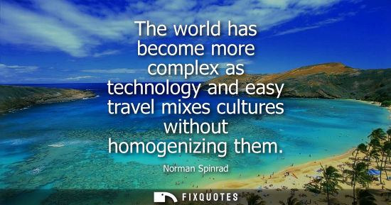 Small: The world has become more complex as technology and easy travel mixes cultures without homogenizing the