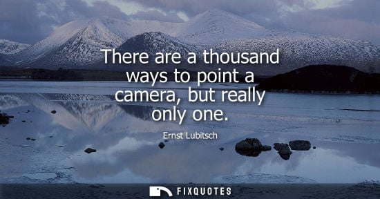 Small: There are a thousand ways to point a camera, but really only one