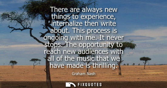 Small: There are always new things to experience, internalize then write about. This process is ongoing with m