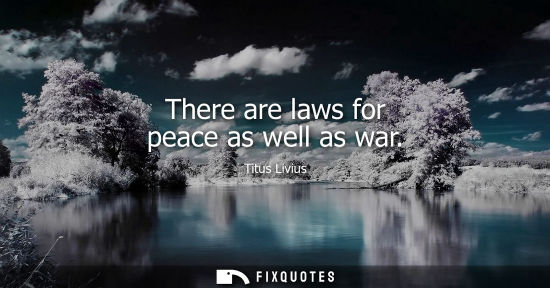 Small: There are laws for peace as well as war