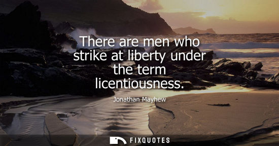 Small: There are men who strike at liberty under the term licentiousness