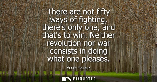 Small: There are not fifty ways of fighting, theres only one, and thats to win. Neither revolution nor war con