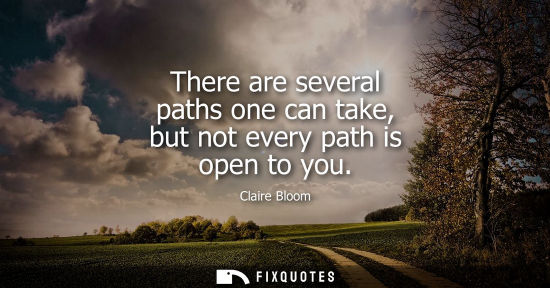 Small: There are several paths one can take, but not every path is open to you