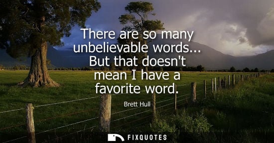 Small: There are so many unbelievable words... But that doesnt mean I have a favorite word