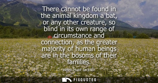 Small: There cannot be found in the animal kingdom a bat, or any other creature, so blind in its own range of circums