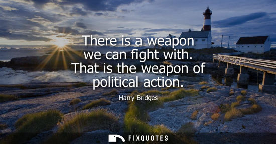 Small: There is a weapon we can fight with. That is the weapon of political action