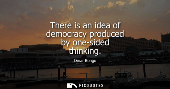 Small: There is an idea of democracy produced by one-sided thinking