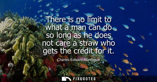 Small: There is no limit to what a man can do so long as he does not care a straw who gets the credit for it