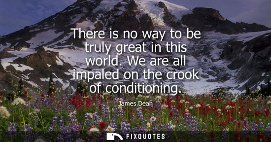 Small: There is no way to be truly great in this world. We are all impaled on the crook of conditioning
