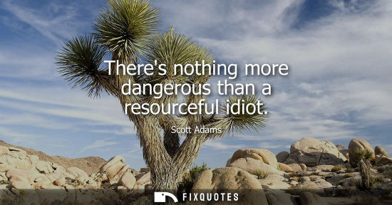 Small: Theres nothing more dangerous than a resourceful idiot