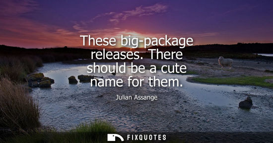 Small: These big-package releases. There should be a cute name for them