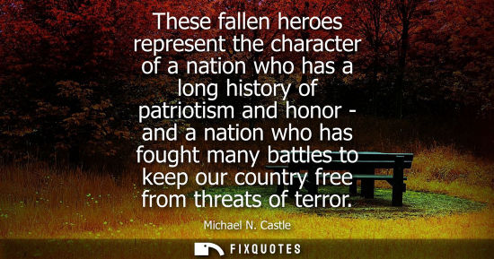 Small: These fallen heroes represent the character of a nation who has a long history of patriotism and honor - and a