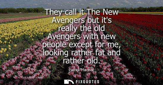 Small: They call it The New Avengers but its really the old Avengers with new people except for me, looking ra