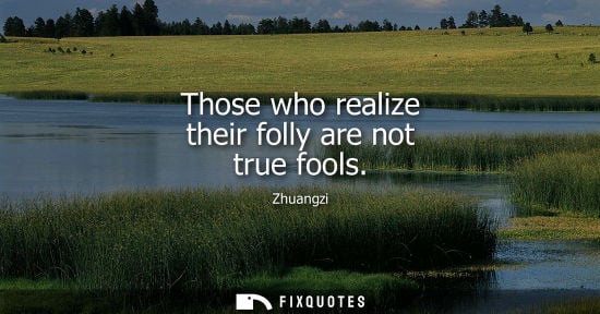 Small: Those who realize their folly are not true fools