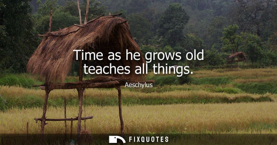 Small: Time as he grows old teaches all things
