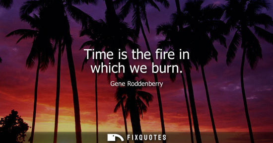 Small: Time is the fire in which we burn
