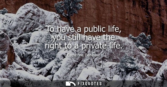 Small: To have a public life, you still have the right to a private life