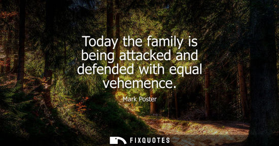 Small: Today the family is being attacked and defended with equal vehemence