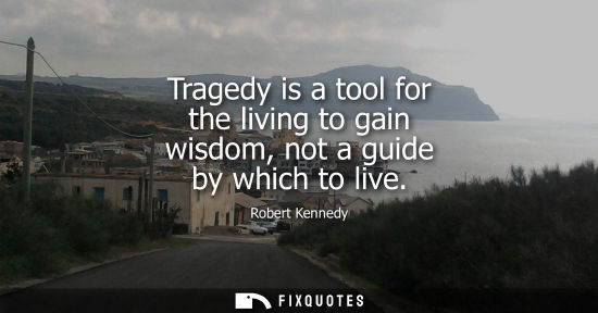 Small: Tragedy is a tool for the living to gain wisdom, not a guide by which to live
