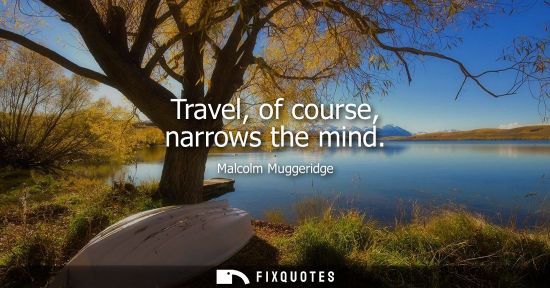 Small: Travel, of course, narrows the mind