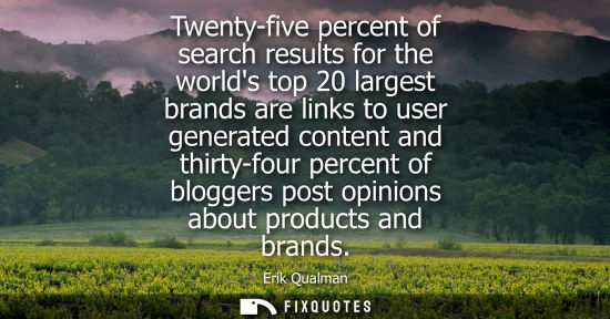 Small: Twenty-five percent of search results for the worlds top 20 largest brands are links to user generated 