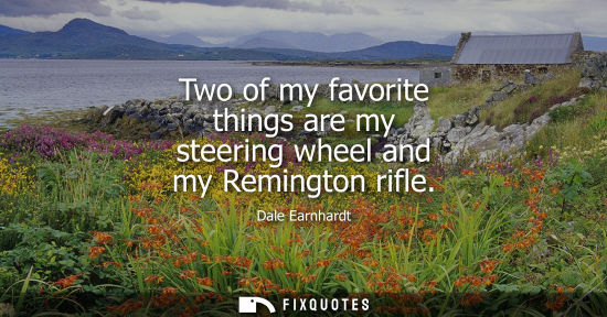 Small: Two of my favorite things are my steering wheel and my Remington rifle