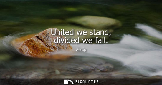 Small: United we stand, divided we fall