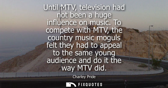 Small: Until MTV, television had not been a huge influence on music. To compete with MTV, the country music mo