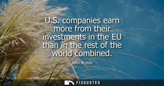Small: U.S. companies earn more from their investments in the EU than in the rest of the world combined