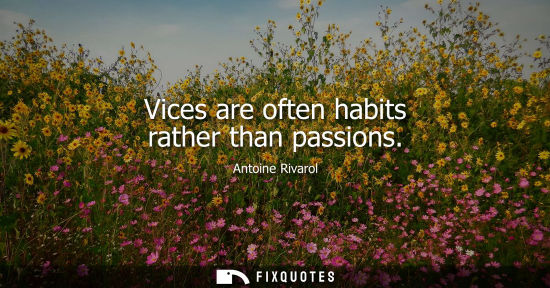 Small: Vices are often habits rather than passions