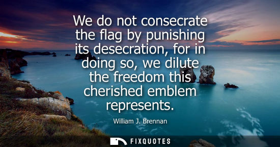 Small: We do not consecrate the flag by punishing its desecration, for in doing so, we dilute the freedom this