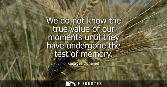 Small: We do not know the true value of our moments until they have undergone the test of memory