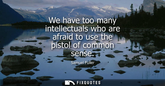 Small: We have too many intellectuals who are afraid to use the pistol of common sense