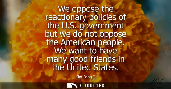 Small: We oppose the reactionary policies of the U.S. government but we do not oppose the American people.