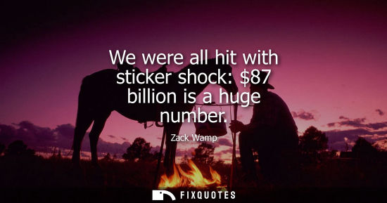 Small: We were all hit with sticker shock: 87 billion is a huge number