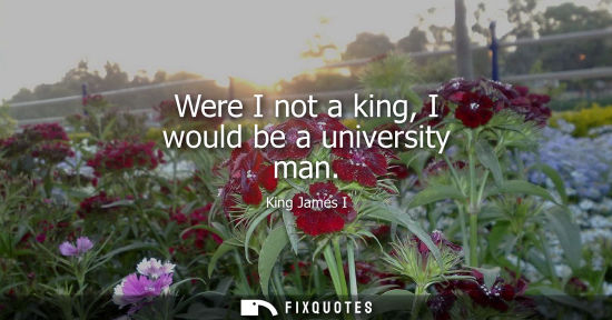 Small: Were I not a king, I would be a university man