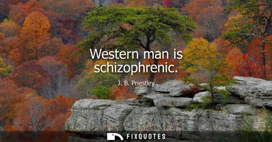 Small: Western man is schizophrenic