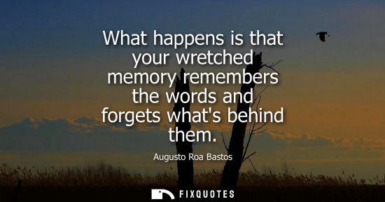 Small: What happens is that your wretched memory remembers the words and forgets whats behind them