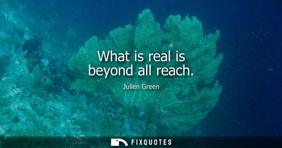 Small: What is real is beyond all reach