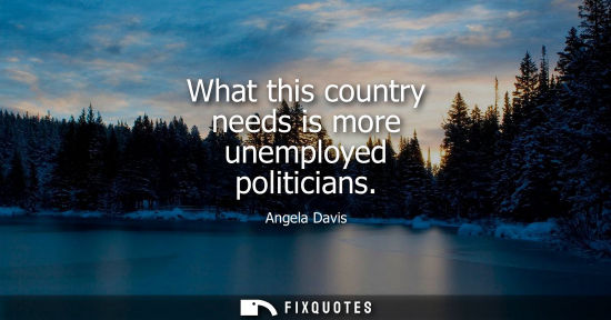 Small: What this country needs is more unemployed politicians