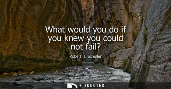 Small: What would you do if you knew you could not fail?