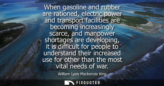 Small: When gasoline and rubber are rationed, electric power and transport facilities are becoming increasingl