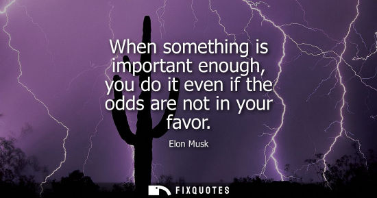 Small: When something is important enough, you do it even if the odds are not in your favor