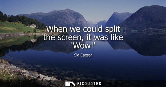 Small: When we could split the screen, it was like Wow!