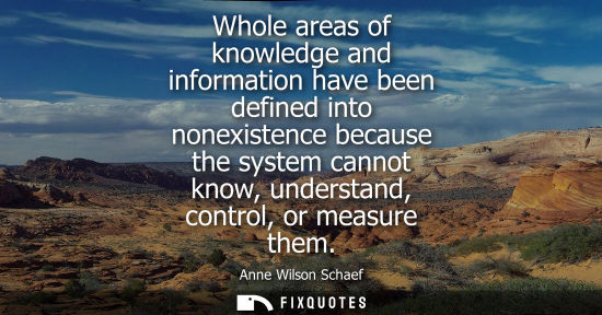 Small: Whole areas of knowledge and information have been defined into nonexistence because the system cannot 