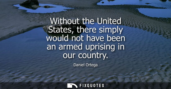 Small: Without the United States, there simply would not have been an armed uprising in our country