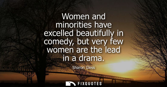 Small: Women and minorities have excelled beautifully in comedy, but very few women are the lead in a drama