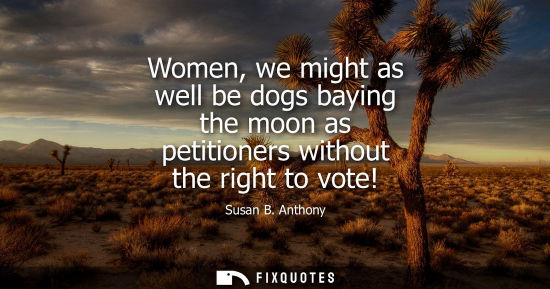 Small: Women, we might as well be dogs baying the moon as petitioners without the right to vote!